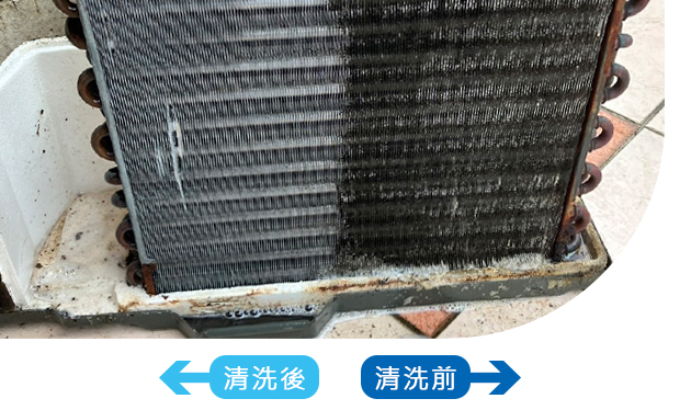 窗型冷氣清洗前後對照圖